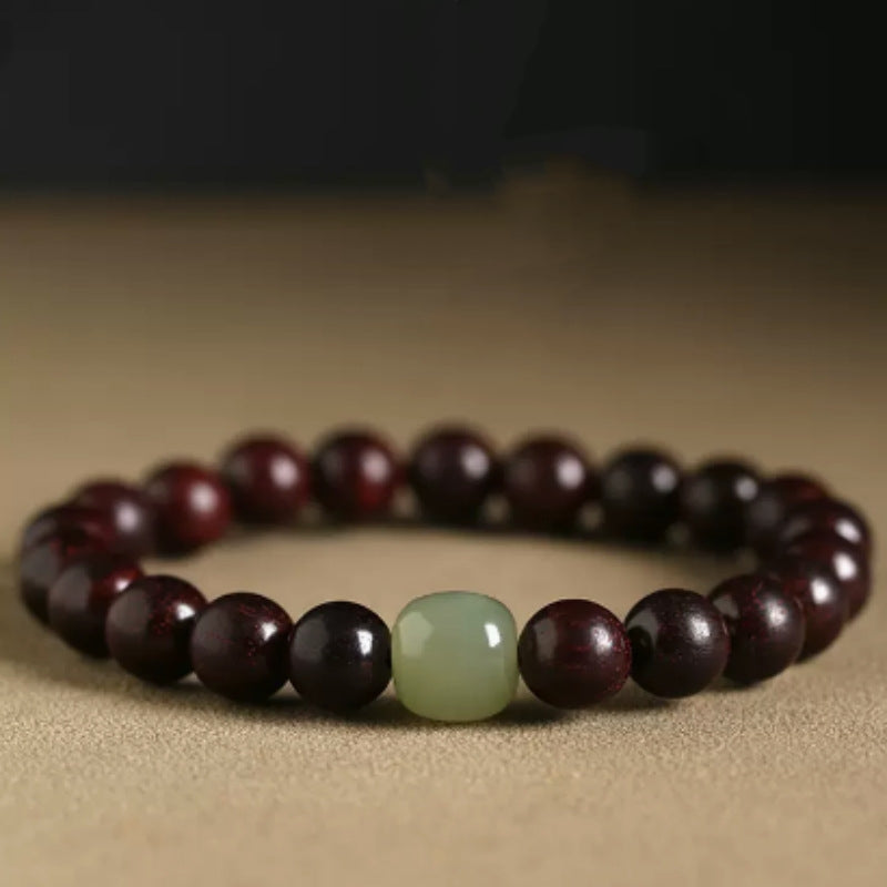 Calming Small Leaf Red Sandalwood Buddhist Prayer Beads Bracelet