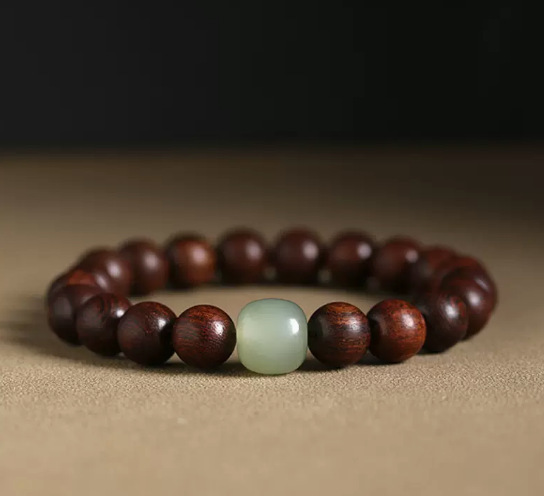 Calming Small Leaf Red Sandalwood Buddhist Prayer Beads Bracelet