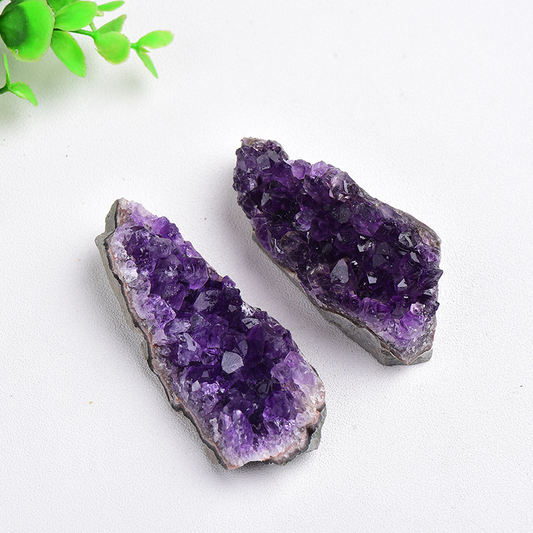 Natural Amethyst Cluster Specimen Small Amethyst Geode Slice Display Piece