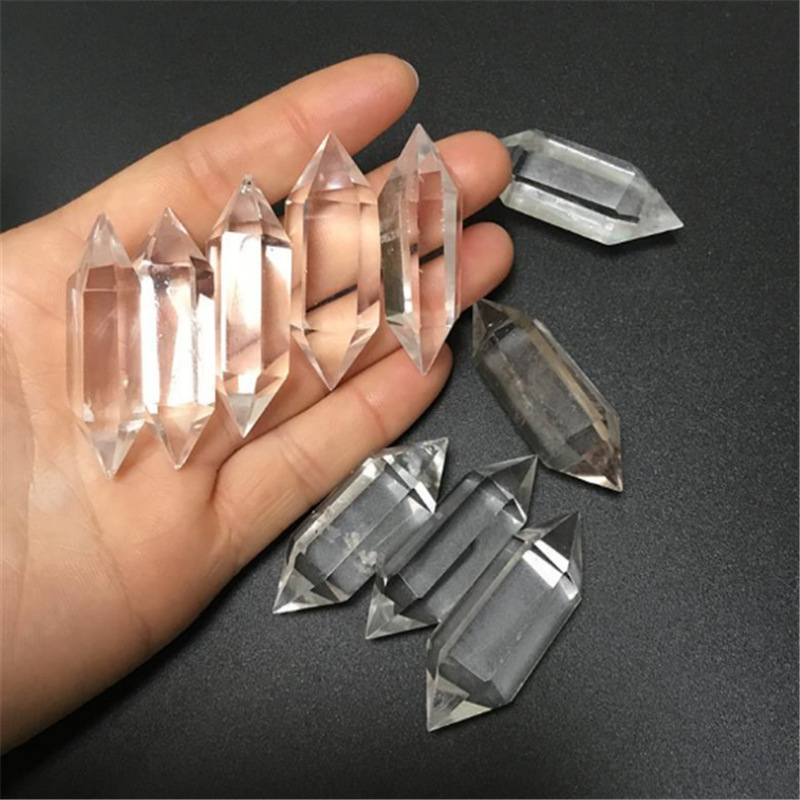 Natural Clear Quartz Double Terminated Crystal Point Polished Raw Quartz Display Piece