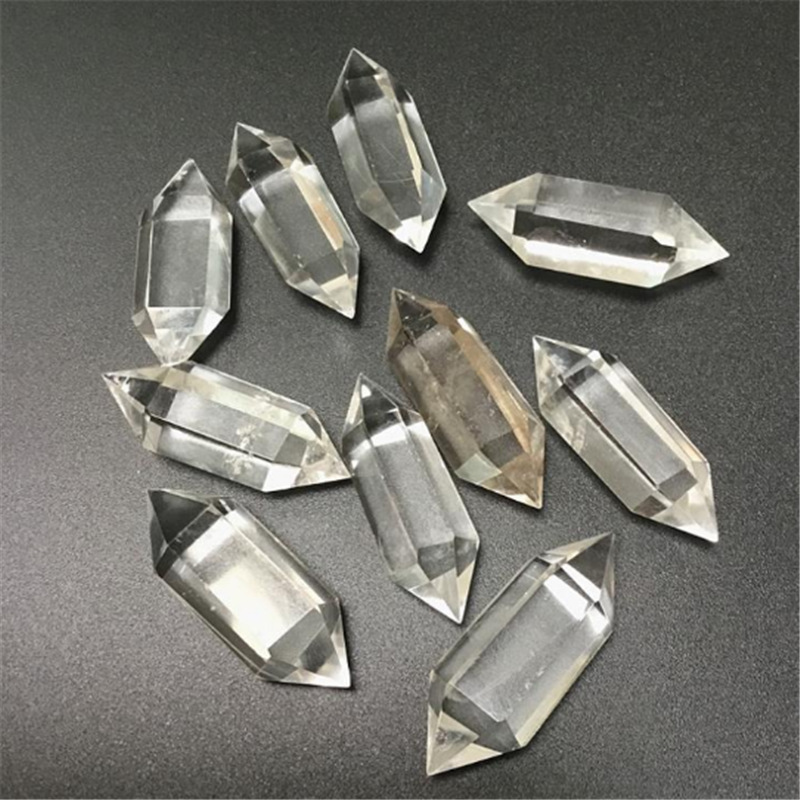 Natural Clear Quartz Double Terminated Crystal Point Polished Raw Quartz Display Piece