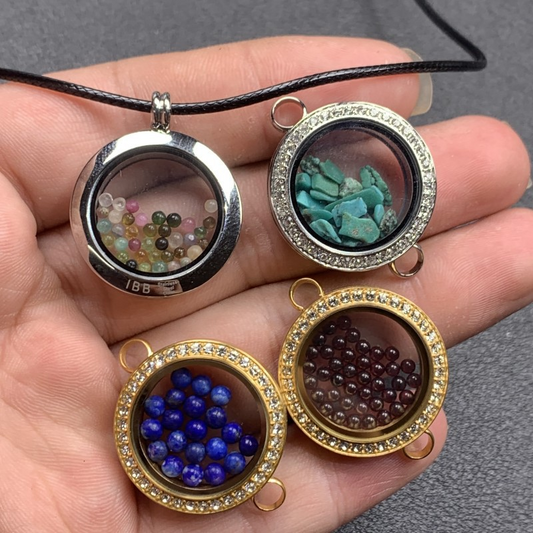 Natural Tourmaline, Turquoise, Garnet, and Lapis Lazuli Pendant